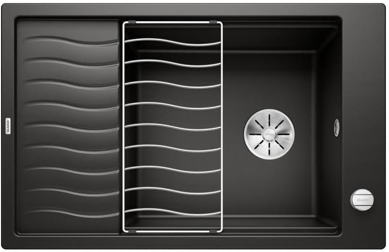 BLANCO ELON XL 6 S | SILGRANIT schwarz | Einbauart: Einbau von Oben | reversibel | mit Ablauffernbed