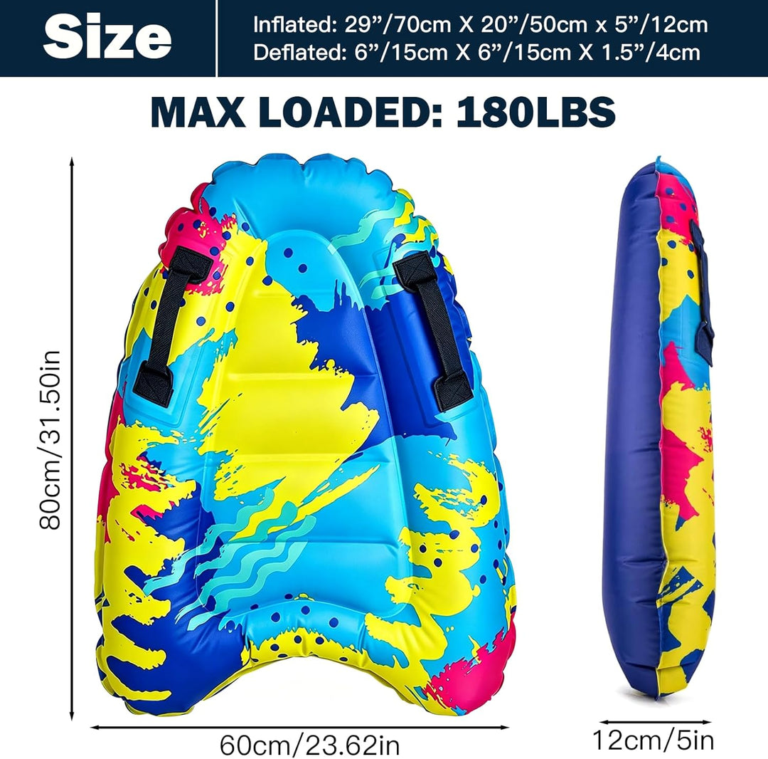 Surfbrett Aufblasbar, Luftmatratze, Aufblasbares Bodyboard Tragbares Bodyboard mit Griffen, A