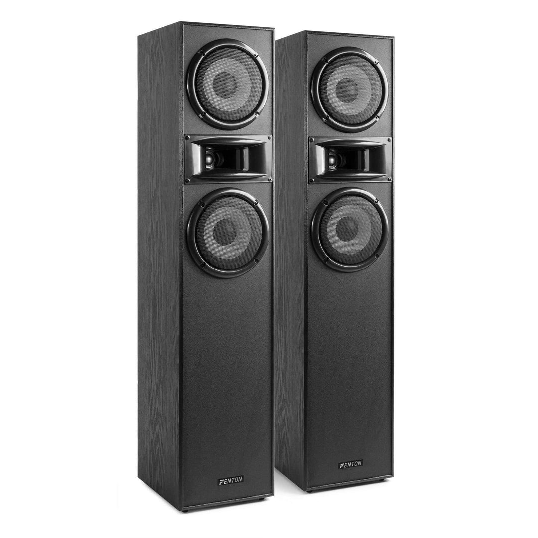 Fenton SHF700B - Standlautsprecher Paar, HiFi Lautsprecher Stereo Set, 400 Watt Standlautsprecher 3-
