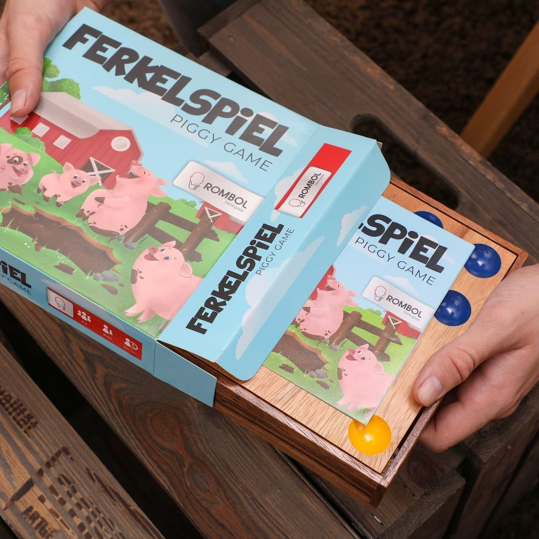 ROMBOL Ferkelspiel - Das Würfelspiel mit den süssen Ferkeln für die ganze Familie, für 2 bis 6 Spiel