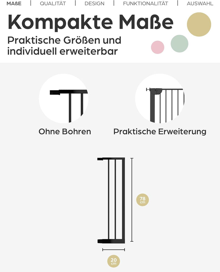 Türschutzgitter Easylock 20 cm Verlängerung Schwarz Schwarz 20 cm Verlängerung, Schwarz 20 cm Verlän