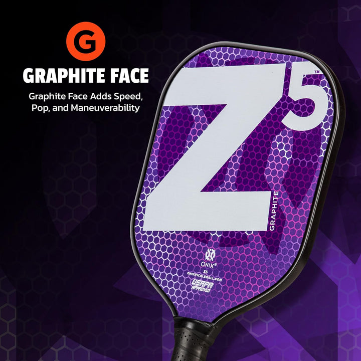 Onix Pickleball-Paddel aus Kohlefaser, Graphit, Z5, mit gepolstertem Komfortgriff, USA Pickleball zu