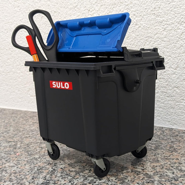 Sulo Mini Mülltonne Container 1100L Nachbildung | Tisch-Mülleimer Klein | Desktop Büro Schreibtisch