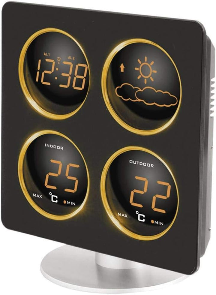 Technoline WS 6830 Wetterstation mit Wetterdendenz, Temperaturanzeigen, 2 Weckalarmen und Schlummerf