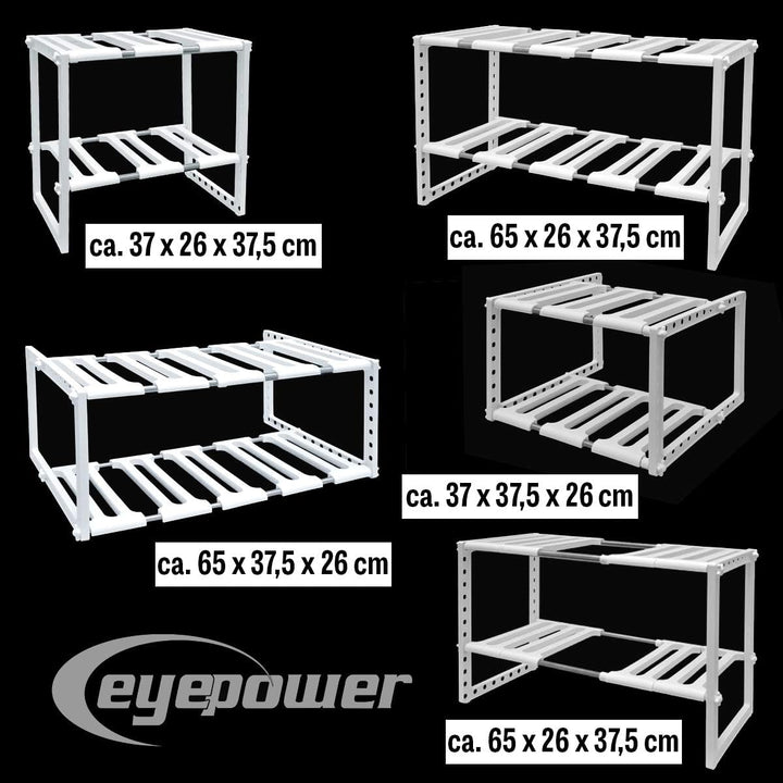 EYEPOWER Unterschrankregal Teleskop Spülschrankregal Regaleinsatz 39-67 cm Weiss