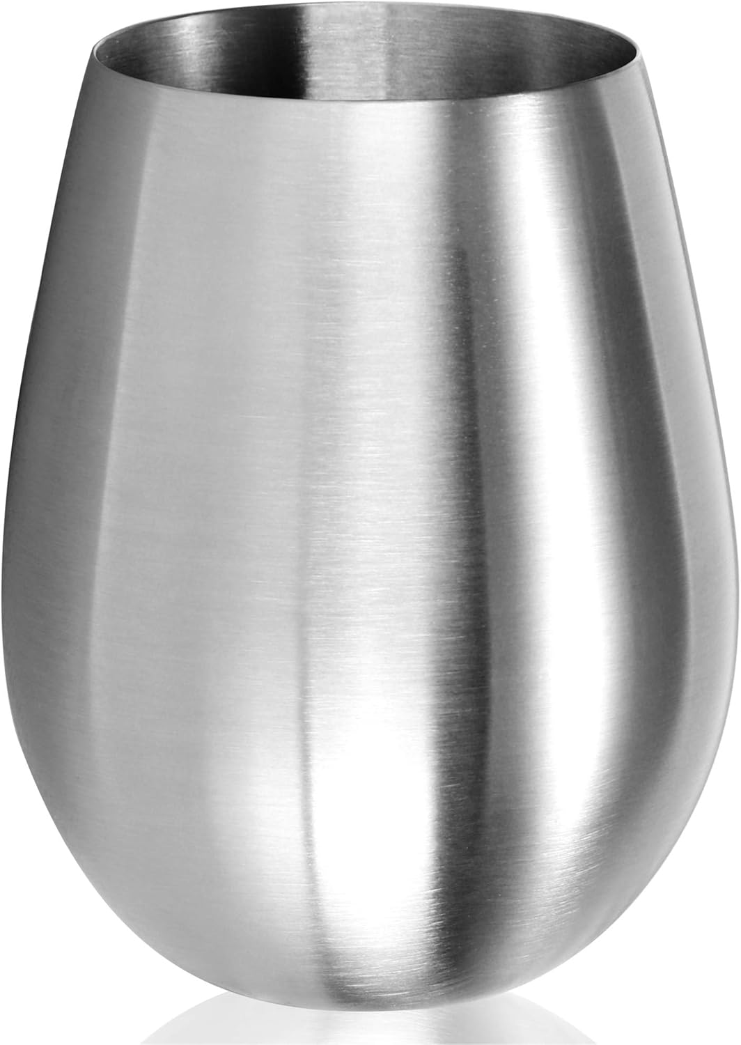 COM-FOUR® 4x Weinglas aus Edelstahl - Weinbecher 500 ml für Reisen - Edelstahl-Becher To Go - Stiell