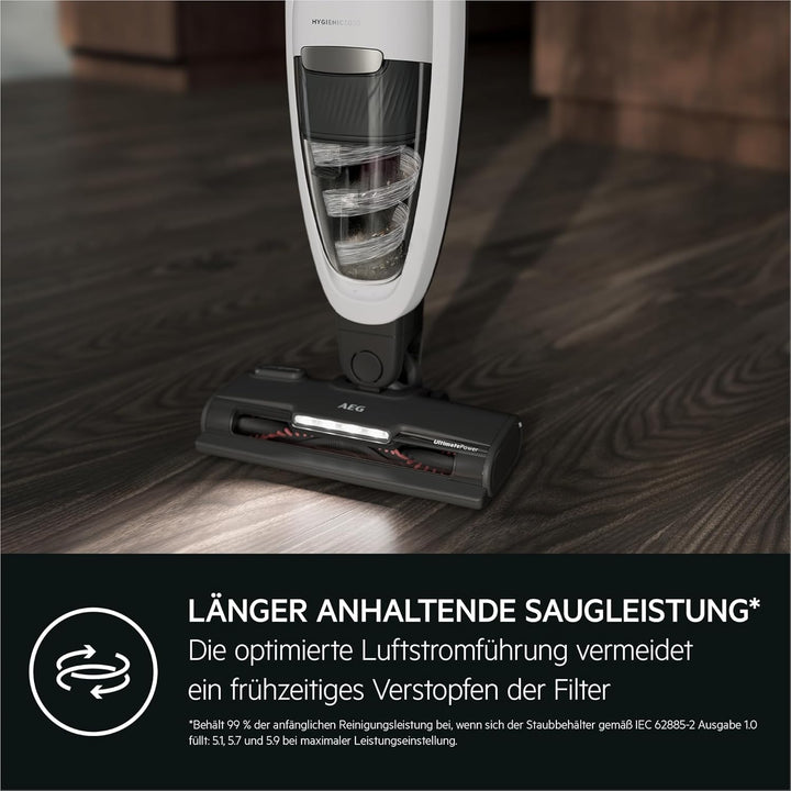 AEG HYGIENIC 5000 Cordless Cleaner 2in1 Akku-Staubsauger kabellos/Akku-Laufzeit: bis zu 50 Min. / Fa