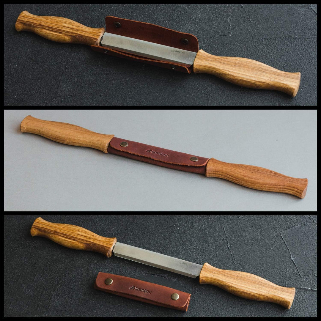 BeaverCraft Ziehmesser mit Lederscheide DK1S-4,3" Straight Shave Knife Holzschnitzwerkzeuge Handwerk