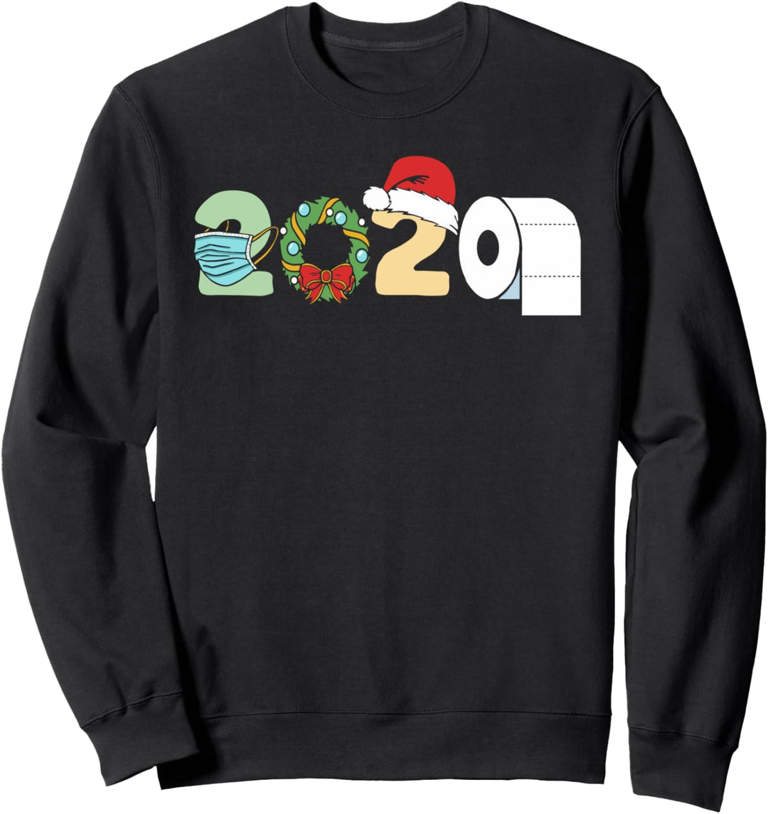 Funny Merry Christmas 2020! - Mask, Toilet Paper & Santa Hat Sweatshirt