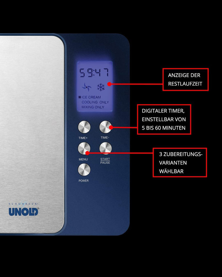 UNOLD Eismaschine Schuhbeck exklusiv, mit Kompressor, 1,5 Liter Eiscreme, 48818