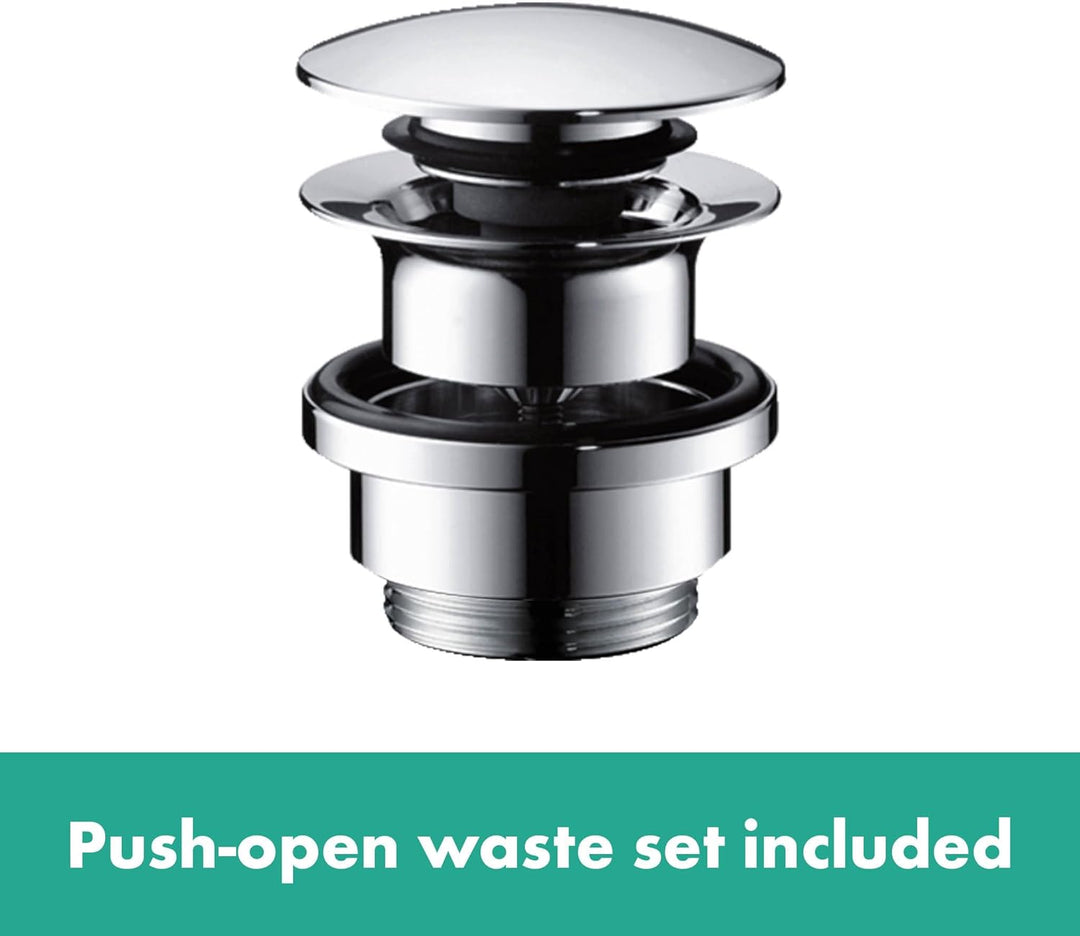 hansgrohe Finoris - Waschtischarmatur mit Push-Open Ablauf, mit ausziehbarer Brause (2 Strahlarten),