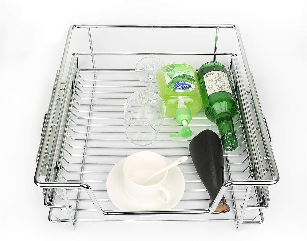 2 x Teleskopschublade Teleskop Schublade 41cm für die Küchenunterschränke, 2 Einbauschublade mit Sch