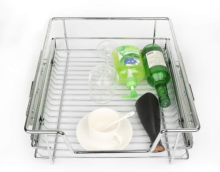 2 x Teleskopschublade Teleskop Schublade 41cm für die Küchenunterschränke, 2 Einbauschublade mit Sch