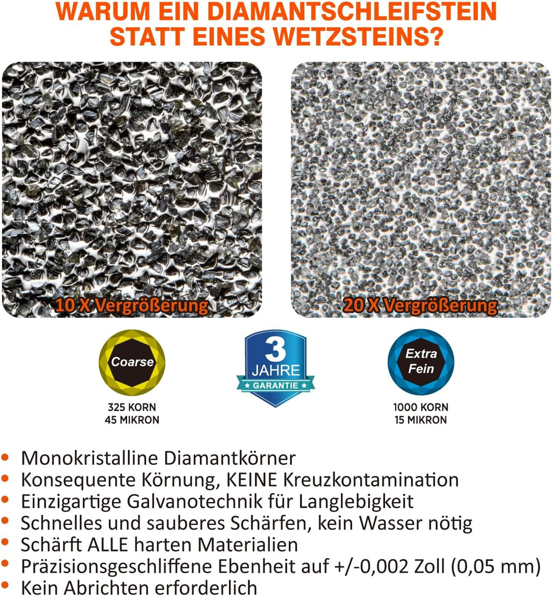 SHARPAL 168H Diamant Schleifstein Grob 325 / Extrafein 1000 Doppelseitig Wetzstein – Professioneller