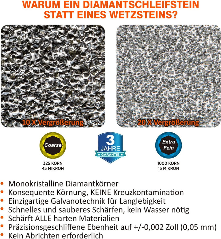 SHARPAL 168H Diamant Schleifstein Grob 325 / Extrafein 1000 Doppelseitig Wetzstein – Professioneller