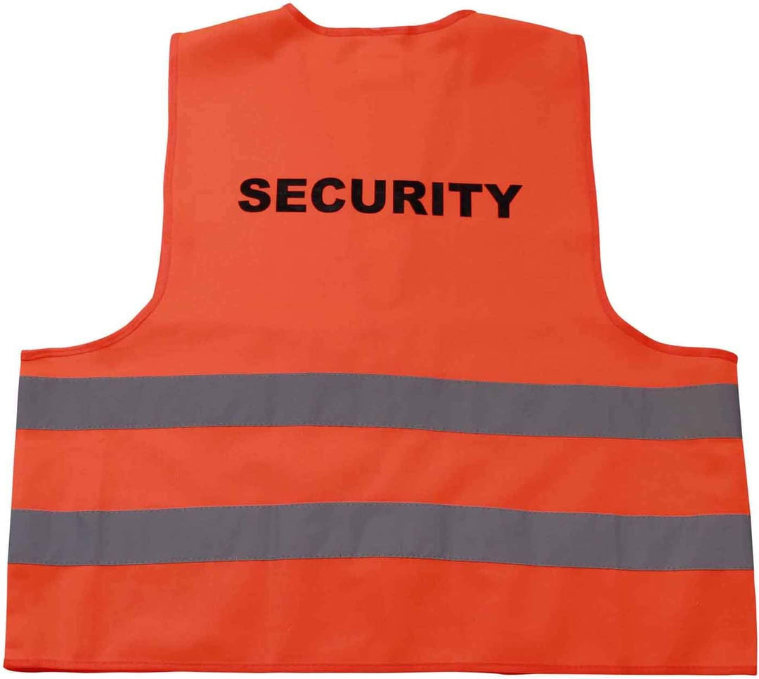 4business 5 Stück Kfz Qualitäts Warnweste Security orange EN ISO 20471 Klasse 2 für Erwachsene Unisi