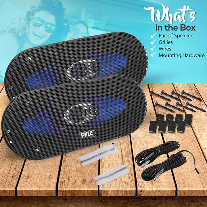 Pyle 3-Wege-Universal-Auto-Stereo-Lautsprecher – 300 W, 10,2 x 25,4 cm, Triaxial, laut, Profi-Audio,