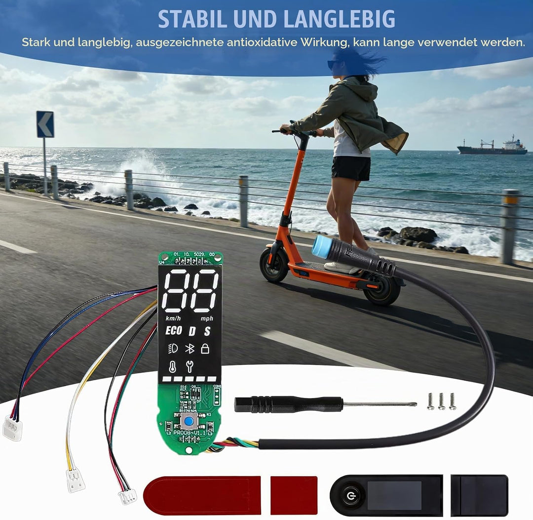 Elektroroller Dashboard für Xiaomi 1S, E-Scooter Armaturenbrett mit Abdeckung, Klare Datenanzeige E-