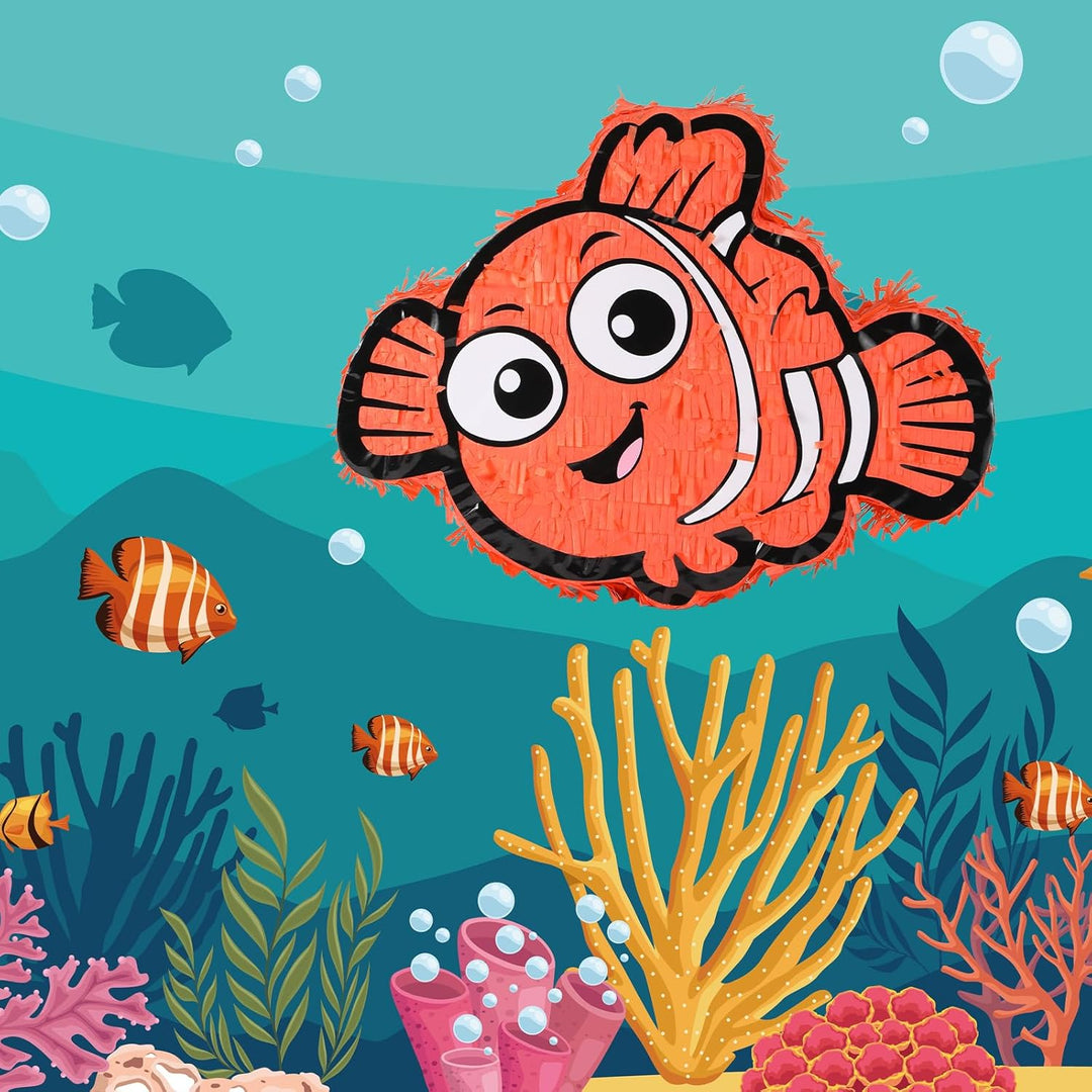 Nemo Pinatas Set mit Augenbinde und Fledermaus (41,5 x 32,6 x 10,2 cm), perfekt für Kindergeburtstag