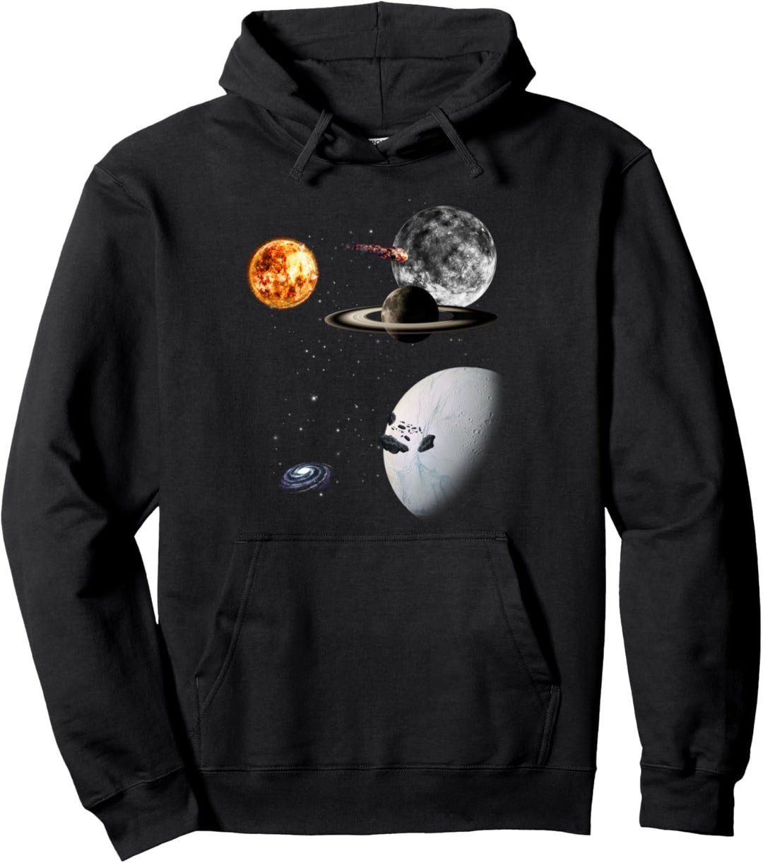Weltraum Motiv Universum Sterne Sonnensystem Planeten Sonne Pullover Hoodie