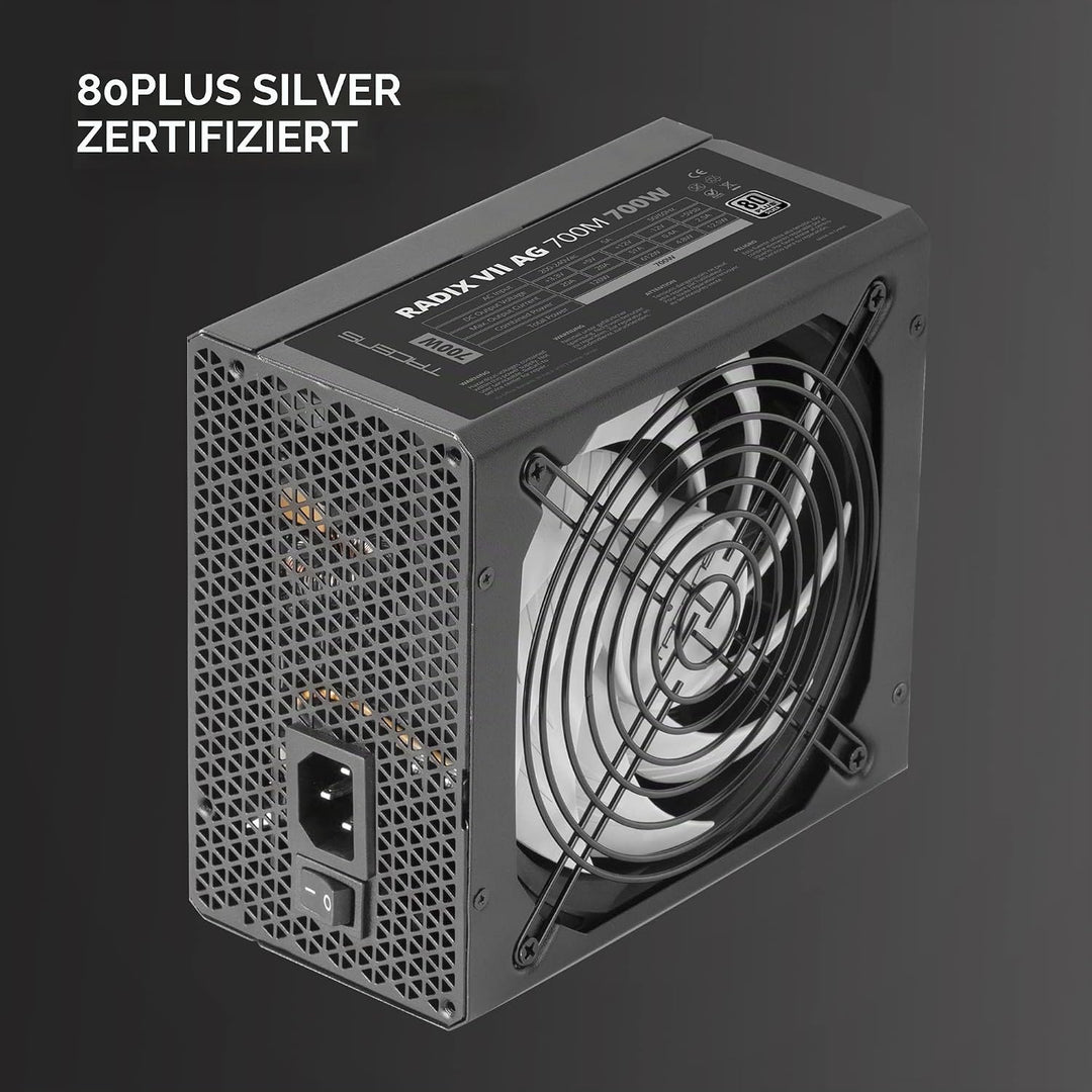 Tacens Radix VII AG 700, Vollmodulares 700W ATX-Netzteil, 10 Jahre Garantie, 80Plus Silver, 87% Wirk