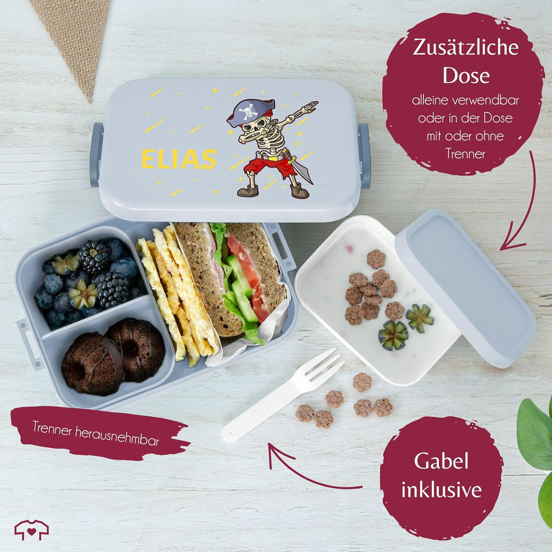 Bento Box Midi Lunchbox für Mepal Bentobox - Pirat - Piraten Brotdose Kinder | Dab Piraten Skelett D