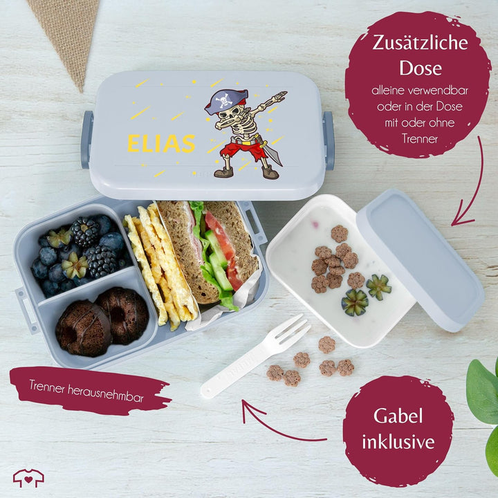 Bento Box Midi Lunchbox für Mepal Bentobox - Pirat - Piraten Brotdose Kinder | Dab Piraten Skelett D