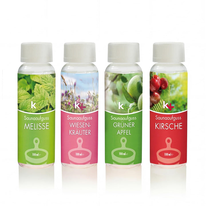 KK Saunaaufguss-Set "Altes Land" - Made in Germany - 4 verschiedene Duftsorten in einem Set - Meliss