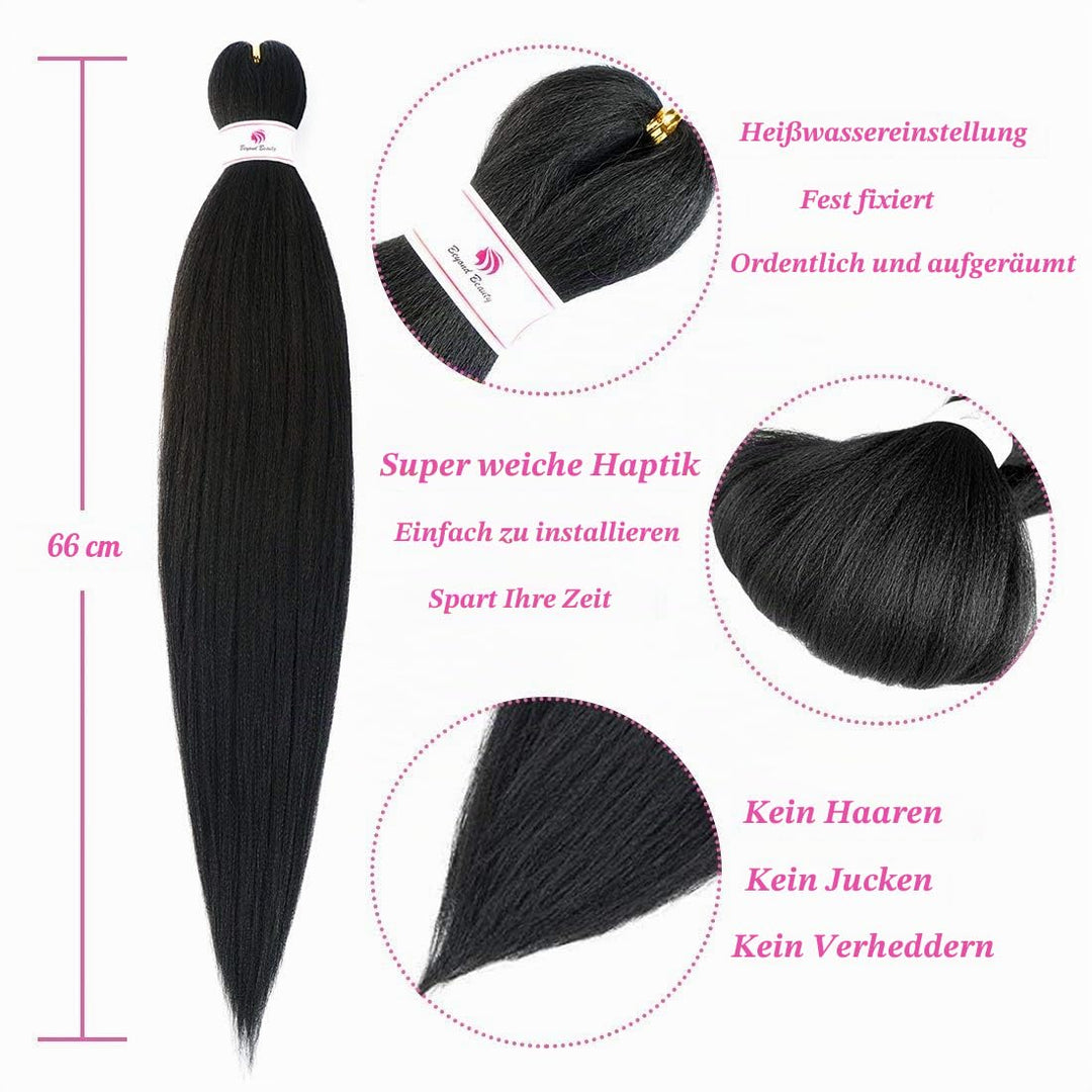 Beyond Beauty EZ Braid Pre Stretched Braiding Hair,8Packs-26 Zoll EZ Braid Professionelles Haar Yaki