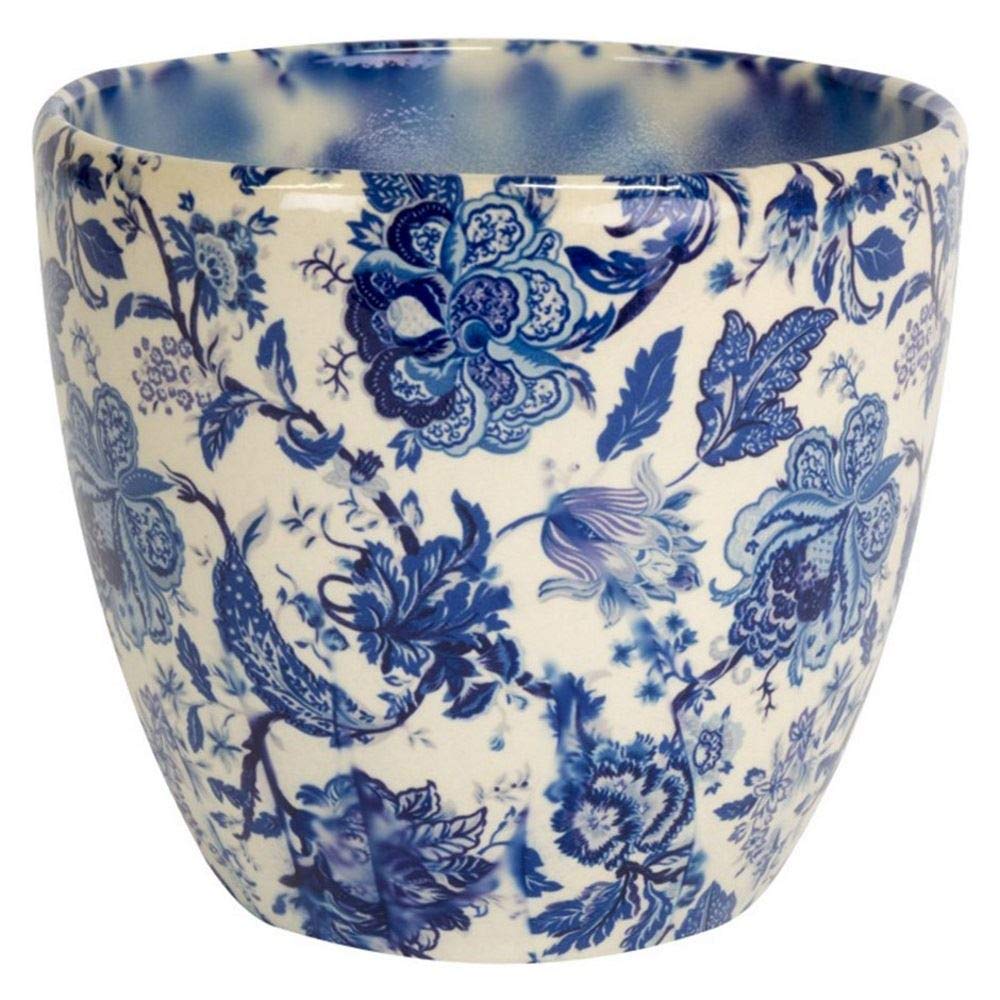 Ivyline Monza Übertopf im Vintage-Stil, Blau, Durchmesser 13 cm, Einheitsgrösse Blau Einheitsgrösse,
