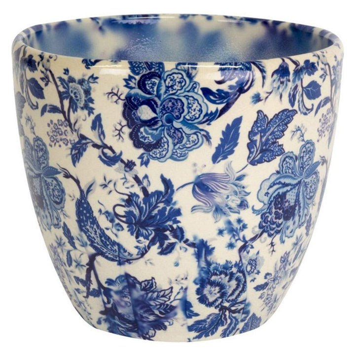 Ivyline Monza Übertopf im Vintage-Stil, Blau, Durchmesser 13 cm, Einheitsgrösse Blau Einheitsgrösse,