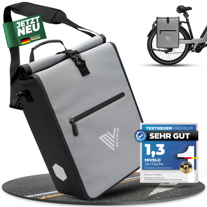 MIVELO 2in1 Fahrradtasche für Gepäckträger Gepäckträgertasche 100% wasserdicht Fahrrad Tasche für Ge