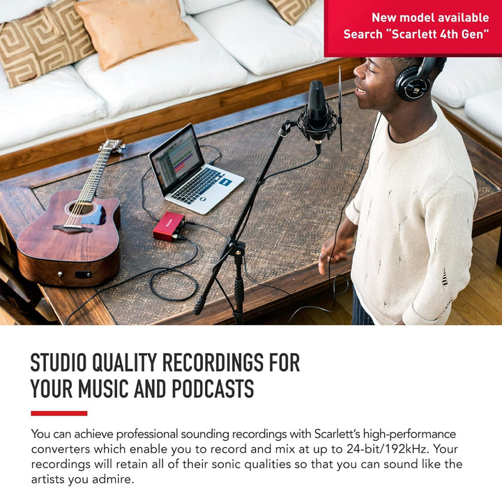 Focusrite Scarlett Solo 3. Gen USB-Audio-Interface-Bundle für Gitarristen, Sänger oder Produzenten.