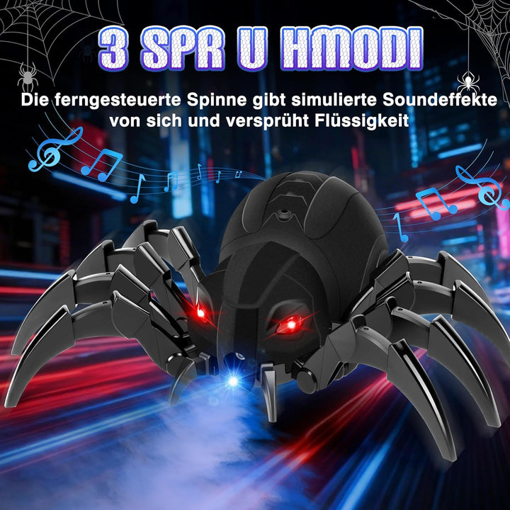 MOMOSTAR Ferngesteuerte Spinne Spielzeug Ab 6 Jahre Jungen Mädchen, Sprühfunktion, Leuchtenden Augen