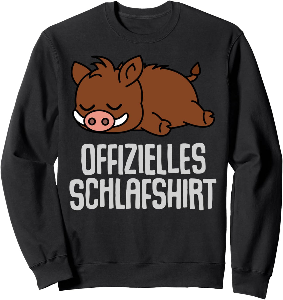 Offizielles Schlafshirt Pyjama Wildschwein Schwein Geschenk Sweatshirt