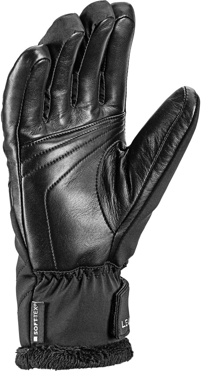 LEKI Damen Stella Handschuhe Skihandschuhe Fingerhandschuhe Schwarz EU 7,5, Schwarz EU 7,5