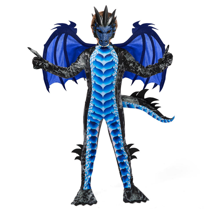 Spooktacular Creations Kind Jungen Drachenkostüm, Drachenflügel und Maske, Halloweenanzug Drachenanz