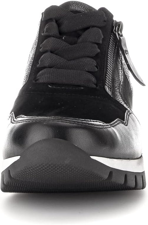 Gabor Damen Low-Top Sneaker, Frauen Halbschuhe,Wechselfussbett,Komfortweite (H) 40 EU Weit Schwarz 3