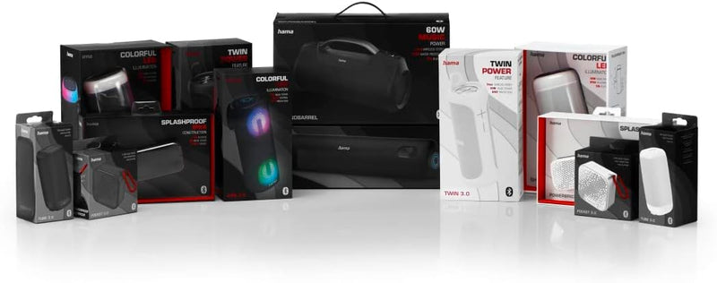 Hama 2in1 Bluetooth-Lautsprecher-Set Twin 3.0 wasserdicht 30W (teilbares Speaker-Set kabellos, 2 tra