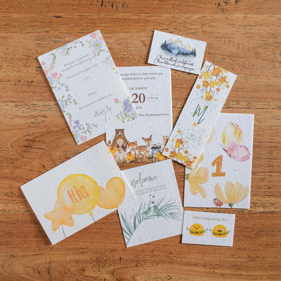 BLOOMING Aussaatpapier - 50 Blatt - DIN A6 150 g/m² - 10,5 x 15 cm - weiss - Blanko - biologisch abb