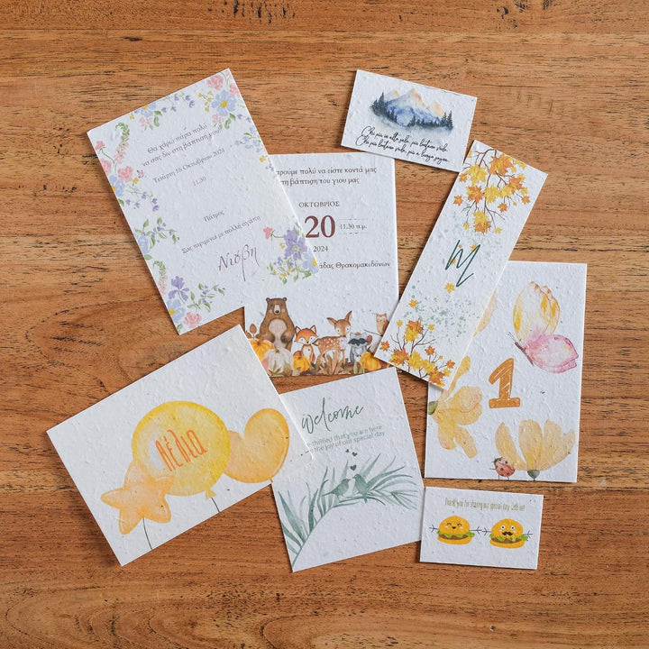 BLOOMING Aussaatpapier - 50 Blatt - DIN A6 150 g/m² - 10,5 x 15 cm - weiss - Blanko - biologisch abb