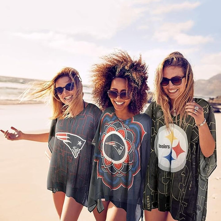 Littlearth NFL Damen Kaftan mit Blumenmotiv – Strandüberzug, Einheitsgrösse, passend für die meisten