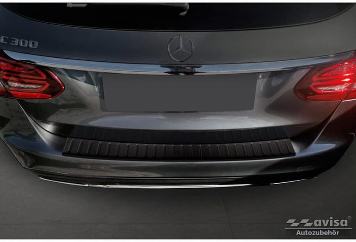 Avisa Matt-Schwarz Edelstahl Heckstossstangenschutz kompatibel mit Mercedes C-Klasse W205 Kombi 2014