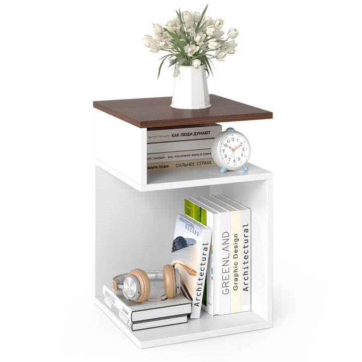 COSTWAY Beistelltisch Holz, 3 Ebenen Sofatisch, Nachttisch, modern, für Wohnzimmer und Schlafzimmer,