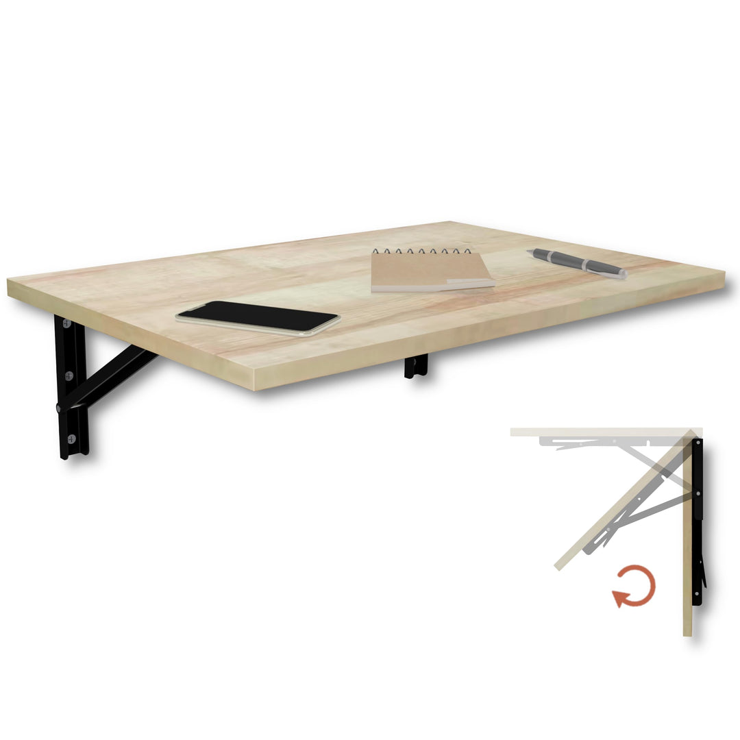 KDR Wandklapptisch 60x40 cm – Klapptisch zur Wandmontage, platzsparender Wandtisch, klappbarer Essti