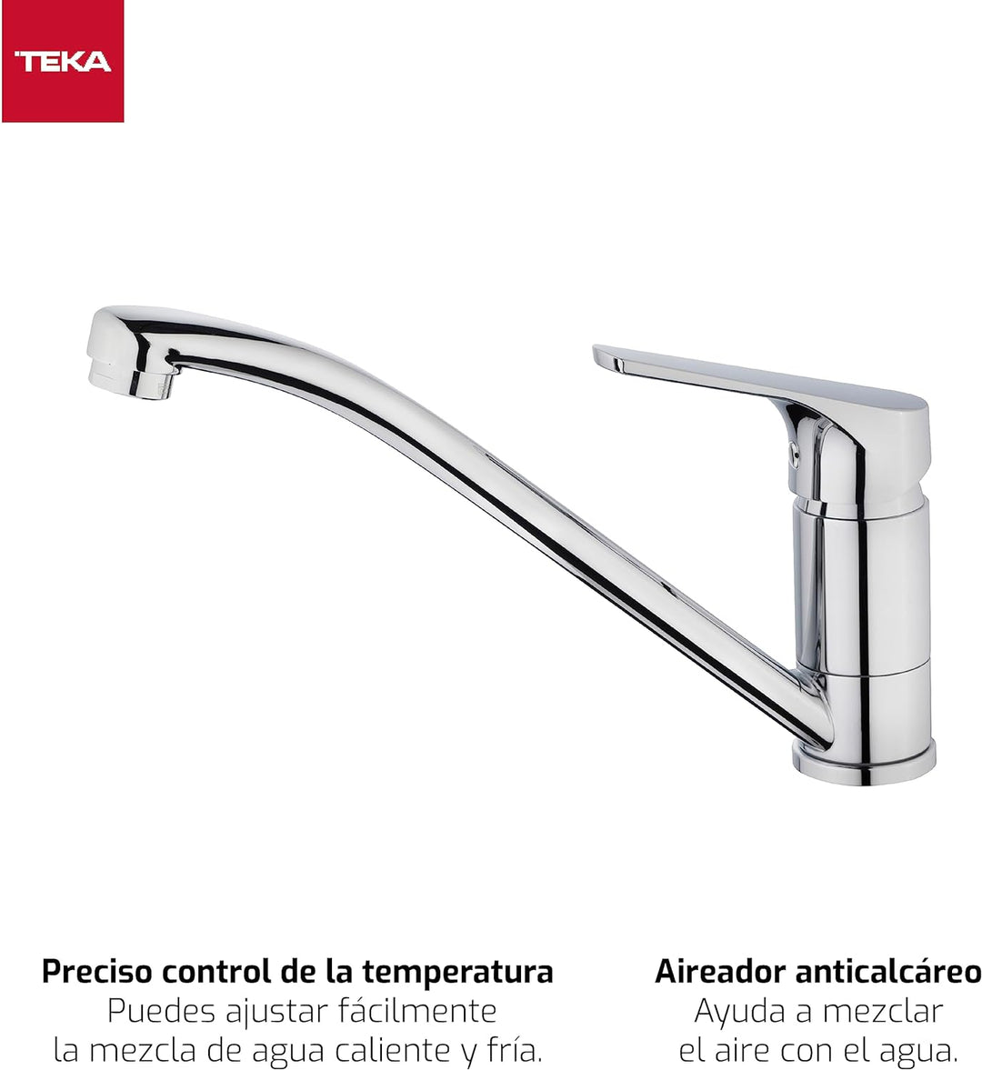 GRIFO MTP 913 CROMO Monomando de caño giratorio de fácil limpieza y aireador anticalcáreo Chromefarb