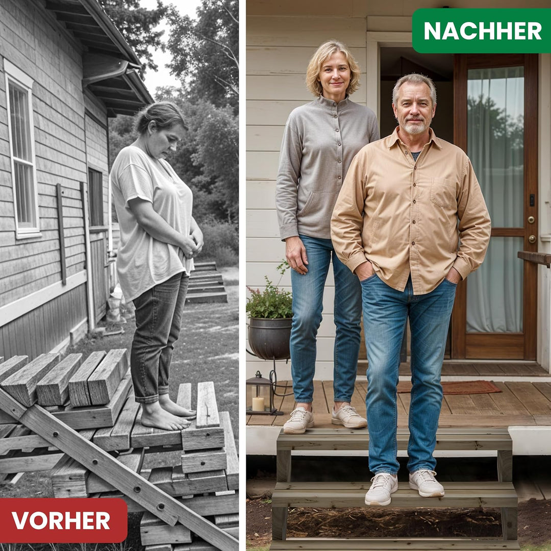 Gartenwelt Riegelsberger Terrassentreppe Breite 120 cm Treppe mit 3 Stufen Geschosshöhe 55 cm Massiv