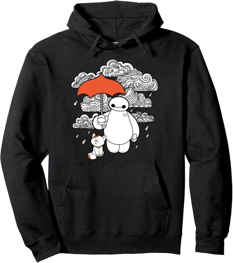 Disney Big Hero 6 Baymax Patterned Rain Clouds Portrait C1 Pullover Hoodie