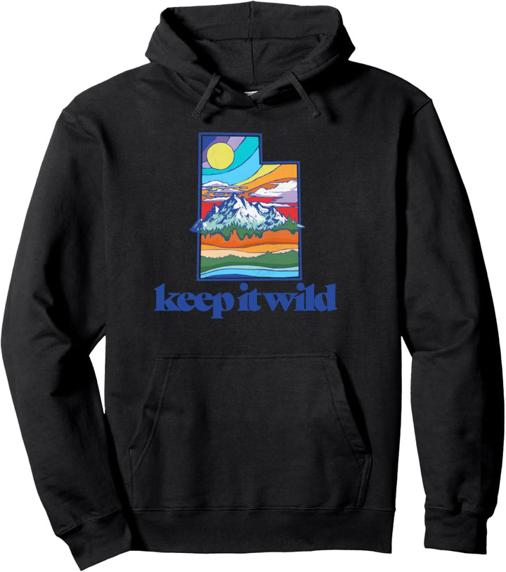 Keep It Wild Utah Vintage Nature Outdoor Graphic Pullover Hoodie