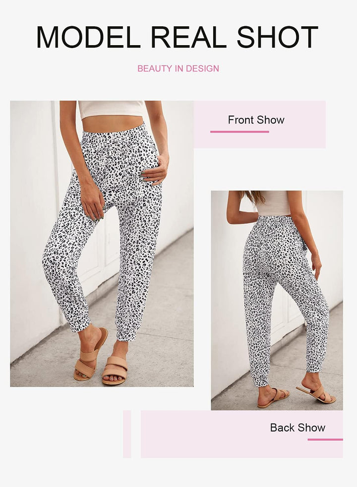 Dokotoo Damen Jogginghose Lang Freizeithose Sporthose Elastisch Pumphose Haremshose Lässige Lose Sto